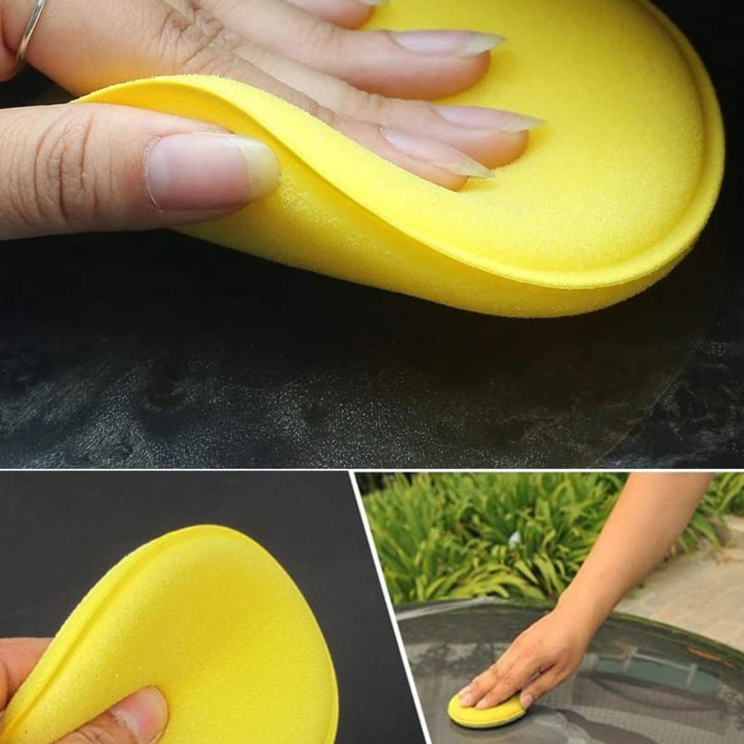 Multipurpose Foam Applicator Pad Durable & Washable Car Polish/Wax applicator| (Pack of 2)