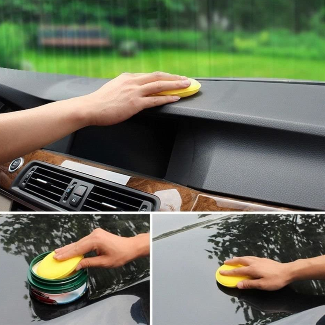 Multipurpose Foam Applicator Pad Durable & Washable Car Polish/Wax applicator| (Pack of 2)