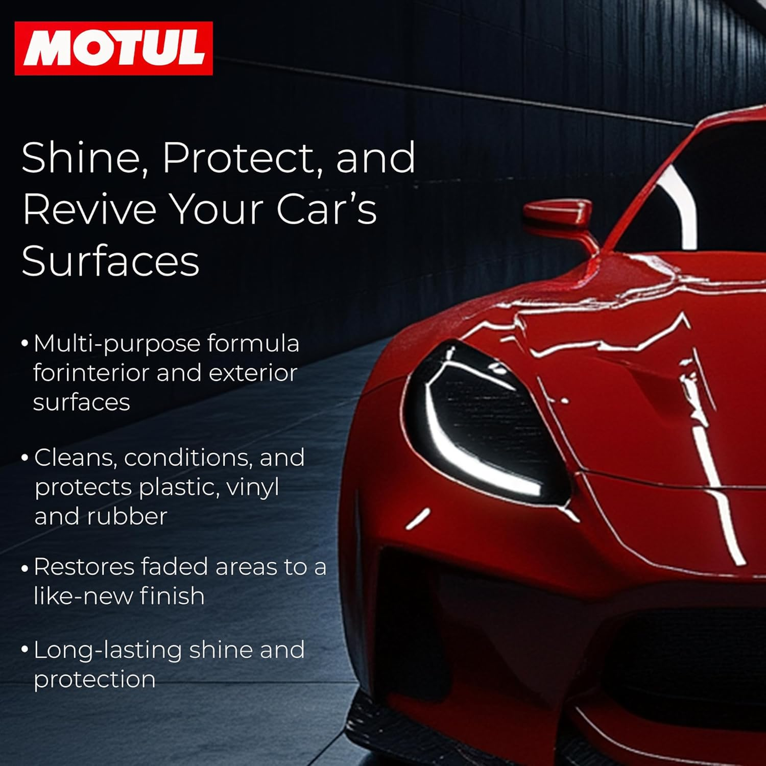 Motul Dashboard & Car Shine 500 ml|Polish for Interior Plastic, Leather, Vinyl & Rubber