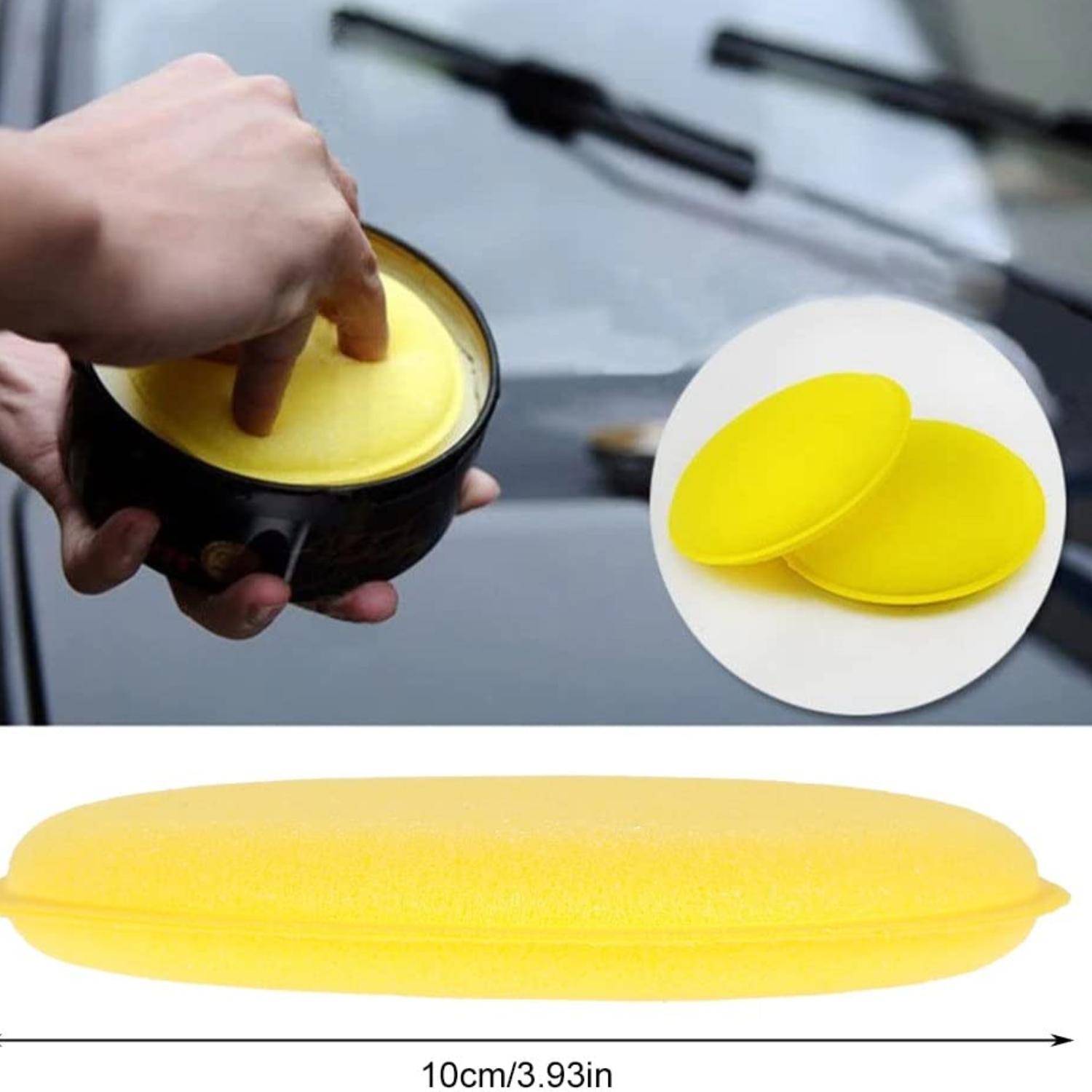Multipurpose Foam Applicator Pad Durable & Washable Car Polish/Wax applicator| (Pack of 2)