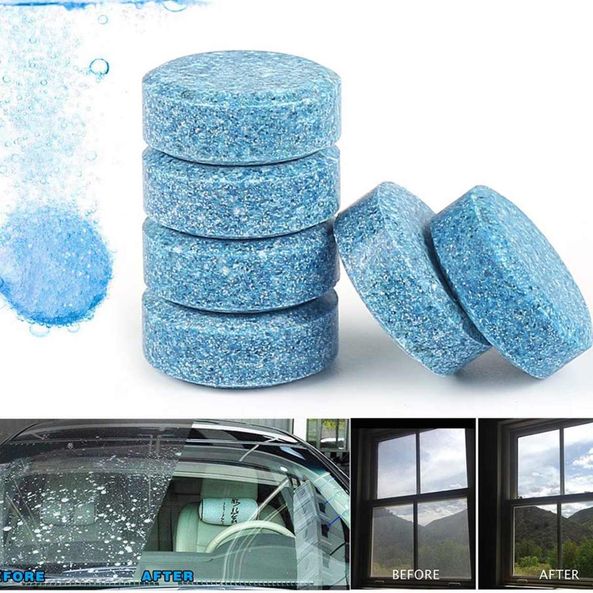 Car Wiper Detergent Tablets Washer Auto Windshield Cleaner Glass Wash Cleaning Tablets