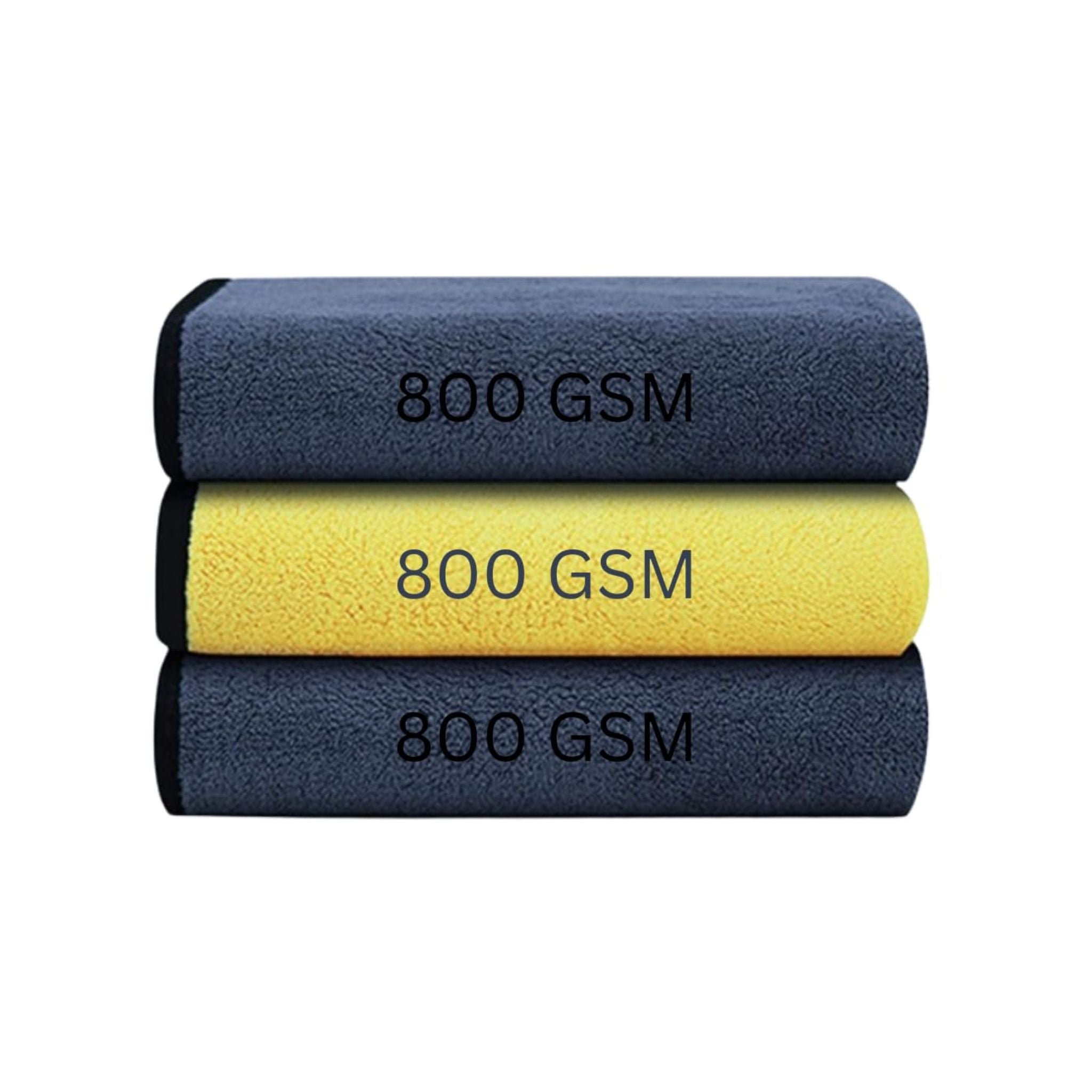 Microfiber Towel for Car Cleaning and Detailing 800 GSM 40cm x 40cm (Pack of 3)